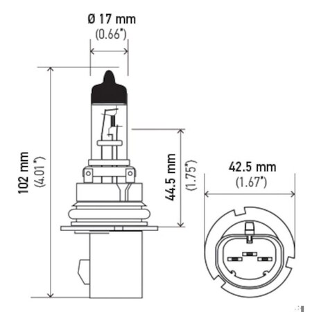 Hella Bulb 9007 12V 65/55W Px29T T4.625 +50(2) 9007P50TB